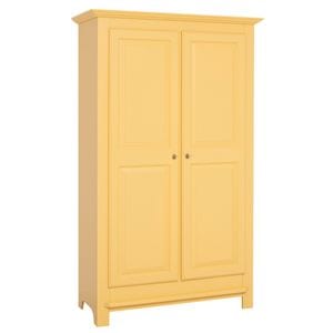Dulap cu 2 usi, culoare galbena P050, vopsit, 100% lemn masiv, 200x54x121 cm