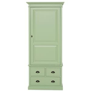 Dulap haine cu 3 sertare, culoare verde deschis P054, vopsit, 100% lemn masiv, 197x59x85 cm
