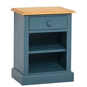 Noptiera SZEL MOB, lemn masiv, 59 x 32 x 47 cm, albastru inchis