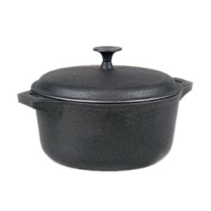 Cratita din fonta Perfect Home, 8 l, cu capac, negru