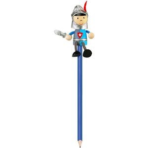 Creion Fiesta Crafts, Cu figurina Cavaler, Material lemn