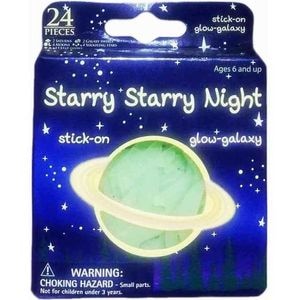 Set stickere Bambinice, Galaxie, 24 piese, Fosforescente 