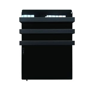 Panou radiant din sticla securizata neagra cu suport pentru prosop, control tactil, termostat incorporat, IP54, 730W