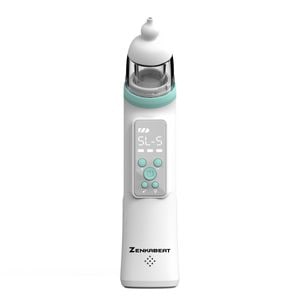 Aspirator nazal electric silentios Zenkabeat CP-5 pentru bebelusi si copii, 5 Trepte de Aspirare, Portabil, Incarcare USB, Putere de aspirare mare 68 kpa, 3 Capete de silicon, Alb