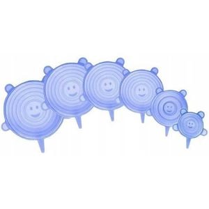 Set 6 capace Isotrade, Flexibile, Din silicon, Diametre 19, 15, 13.5, 11, 9, 6.5 cm