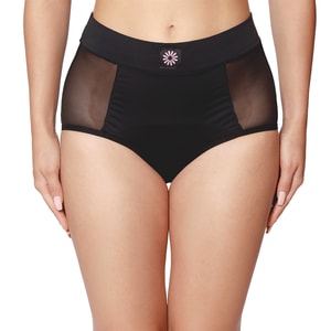 Chiloti menstruali reutilizabili FEMIEKO, model Nanna, absorbtie ridicata, cu talie inalta, neagra, XL