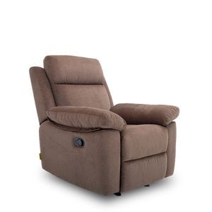 Fotoliu cu recliner Aura, stofa, 90 x 95 x 102 cm, maro