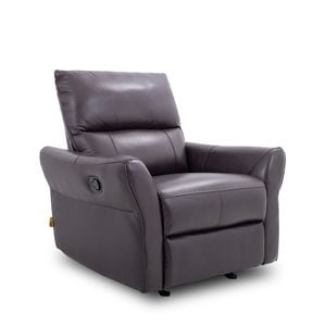 Fotoliu cu recliner Royale, piele, 90 x 95 x 102 cm, maro