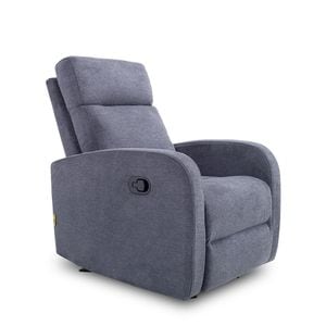 Fotoliu cu recliner Relax, stofa, 75 x 80 x 100 cm, gri-albastru