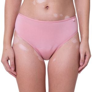 Chiloti menstruali reutilizabili FEMIEKO, model brazilian AVA, din bambus, bumbac organic si canepa, absorbtie moderata, fabricat in Romania, roz, L