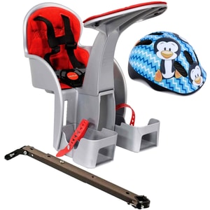 Scaun bicicleta copii WeeRide, SafeFront Clasic, Pozitie montare Centru, 15 Kg, Cu casca protectie XS (44-48), Model Penguin