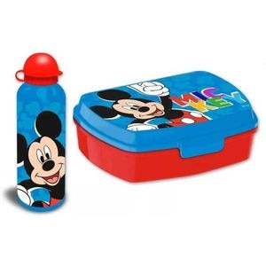 Set cutie sandwich SunCity, Mickey Play, Cu recipient lichide, Aluminiu, 500 ml 