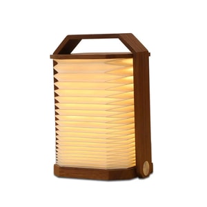 Lampa acordeon, USB, lemn nuc, 17.5 cm, maro