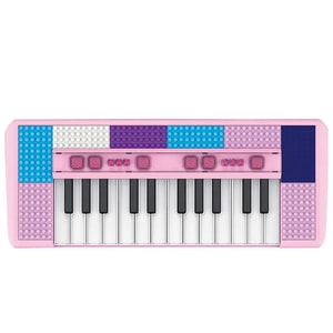 Orga AliBibi, Interactiva, Cu lumini si zona cu piese de construit, Pink