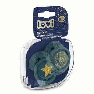 Suzeta Lovi Dynamic, Stardust Green, Silicon, 0-3 luni, 2 buc, Verde