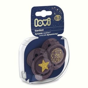 Suzeta Lovi Dynamic, Stardust Violet, Silicon, 0-3 luni, 2 buc, Violet