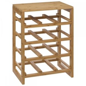 Raft Stories, pentru 12 sticle de vin, bambus, 35 x 24 x H47 cm
