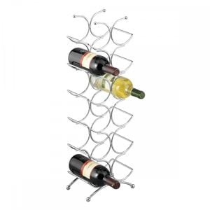 Suport sticle vin Zeller Tower, otel cromat, 25 x 15.5 x 67.5 cm