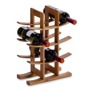 Suport sticle vin Zeller, bambus, 29 x 16 x 42 cm
