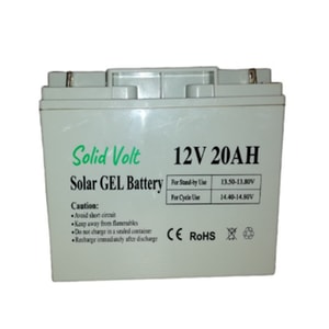 Acumulator  Solid Volt, 12V 20Ah GEL solar, descarcare lenta, sistem solar, panouri fotovoltaice