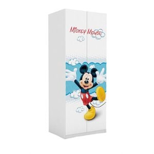 Dulap copii Mickey Mouse, 80x50x190 cm, alb