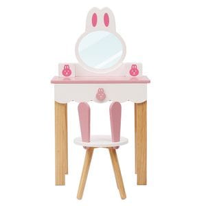 Masuta toaleta copii Pink Bunny, 50x30x90.5 cm, alb/roz