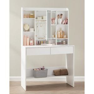 Masa de toaleta Vasagle MT-0009, 90x40x144 cm, Alb