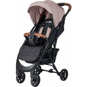 Carucior sport FreeON, Lux, Pliabil automat, 6.6 Kg, Tehnologie One-Hand Folding, 6 luni pana la 22 kg, Din aluminiu, Benzi reflectorizante pe capotina, Beige/Black