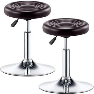 Set 2 scaune, Quasar & Co., rotire 360 grade, reglabil pe inaltime, metal/piele ecologica, maro