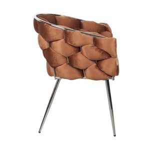 Scaun living tapitat KJC14, 67 x 60 x 80 cm, maro