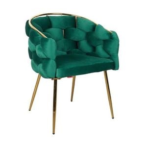 Scaun living tapitat KJC15, 67 x 60 x 80 cm, verde