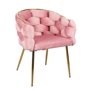 Scaun living tapitat KJC15, 67 x 60 x 80 cm, roz