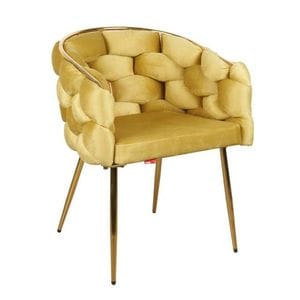 Scaun living tapitat KJC15, 67 x 60 x 80 cm, mustar