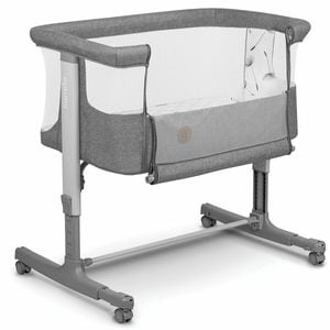 Patut co-sleeper Lionelo, Aurora, 3 in 1, Cu leganare si setare unghiulara, Cu saltea, Geanta transport, Reglabil in 5 pozitii, 0-9 kg, Conform cu EN 1130:2019+AC:2020, EN 16890:2, Gri