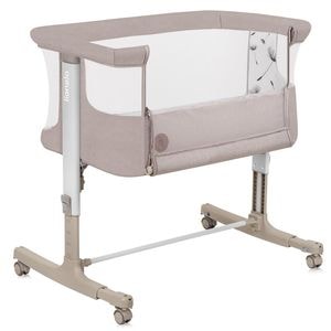 Patut co-sleeper Lionelo, Aurora, 3 in 1, Cu leganare si setare unghiulara, Cu saltea, Geanta transport, Reglabil in 5 pozitii, 0-9 kg, Conform cu EN 1130:2019+AC:2020, EN 16890:2, Bej