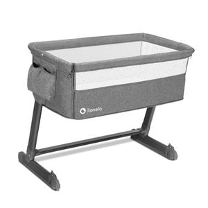 Patut co-sleeper Lionelo, Theo, 2 in 1, Cu setare unghiulara, Reglabil in 5 pozitii, Conform cu EN1130 si EN16890, Grey Stone