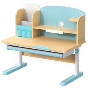 Birou MarcoShop ergonomic, inaltime reglabila pentru copii, MDF, Albastru