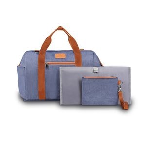 Geanta pentru mamici Lionelo, Ida, Cu multiple compartimente, 50 x 35 x 24 cm, Albastru
