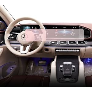 Folie protectie display navigatie si ceasuri de bord Duragon, din silicon, pentru Mercedes Benz GLS 2023+, transparenta, anti-shock, kit instalare