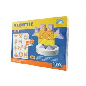 Set de constructie magnetic eMazing, 26 de piese multicolore, puzzle inteligent pentru copii