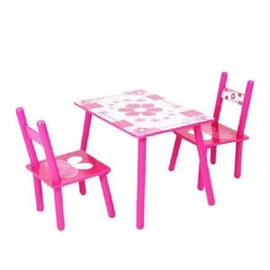 Masuta copii cu 2 scaune, Fluture Floare