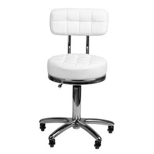 Scaun cosmetica Activeshop, model AM-307, alb, piele ecologica