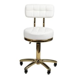 Scaun cosmetica Activeshop ,model AM-961, rotativ, cu spatar auriu