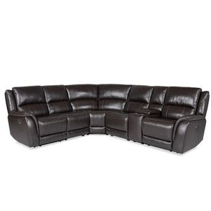 Coltar recliner Largo, piele naturala 300x265x104 cm, maro 