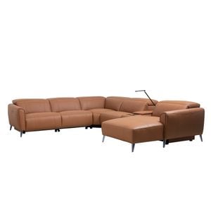 Coltar recliner Prestige, piele naturala, 420x300x70 cm, maro 