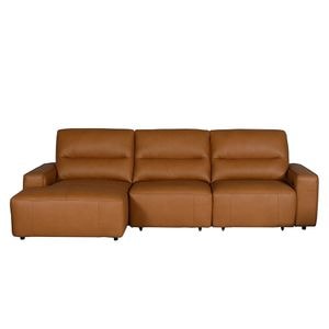 Canapea recliner Revo, piele naturala, 292x162x95 cm, maro