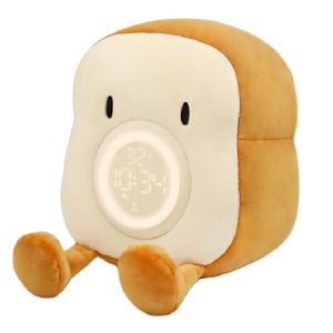 Ceas cu alarma pentru copii, 5 in 1, educational, multifunctional, cu suport pentru telefon, lumina de noapte reglabila, reincarcabil, plus, galben