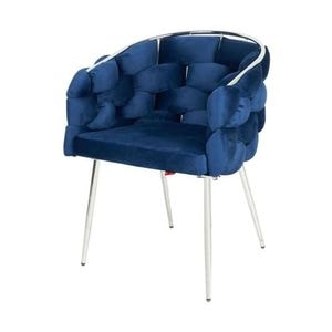 Scaun Living Tapitat KJC14, 67 x 60 x 80 cm, Albastru