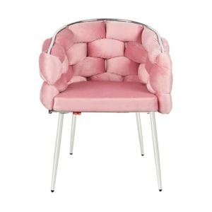 Scaun Living Tapitat KJC14, 67 x 60 x 80 cm, Roz