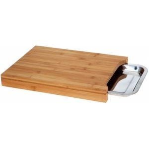 Tocator bambus cu tava inox, 35x25x4 cm